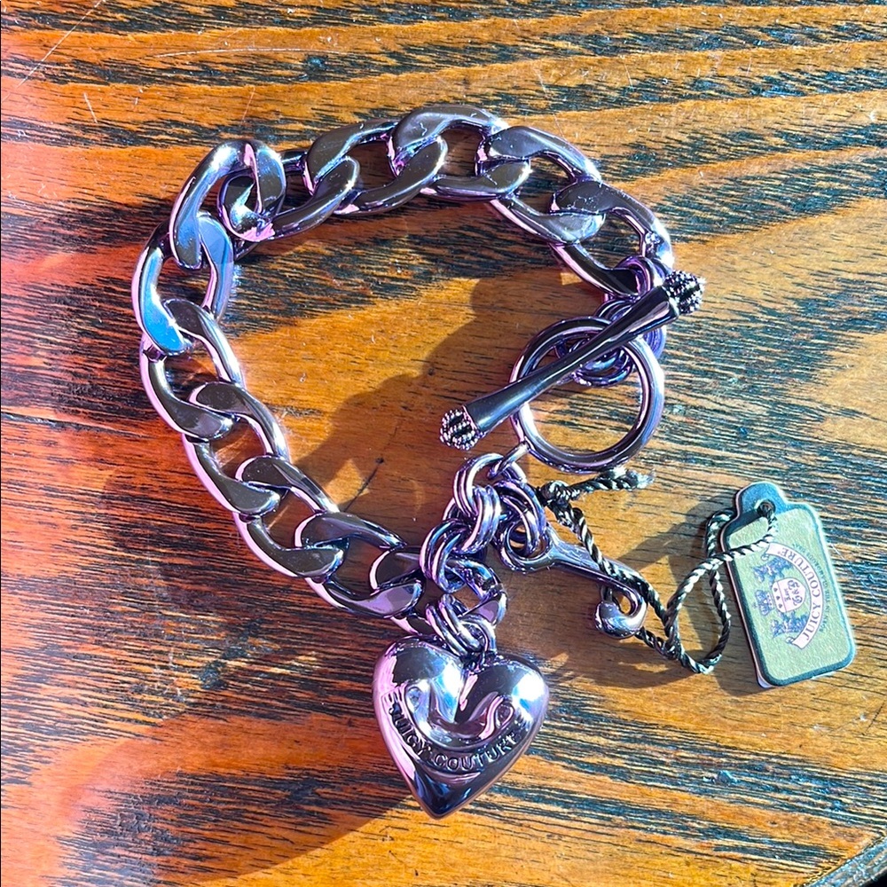 NWT Vintage Y2K Juicy Couture PURPLE Heart Charm Bracelet RARE ‼️PRICE FIRM‼️ - Picture 1 of 4